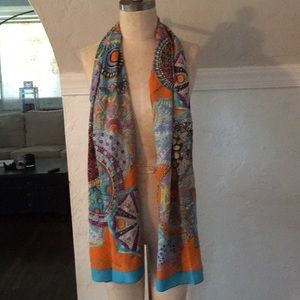 Gorgeous 100% silk scarf almost 6ft long